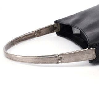 Prada Black Calfskin Metallo Shoulder Bag