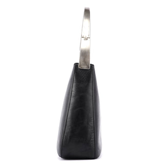 Prada Black Calfskin Metallo Shoulder Bag