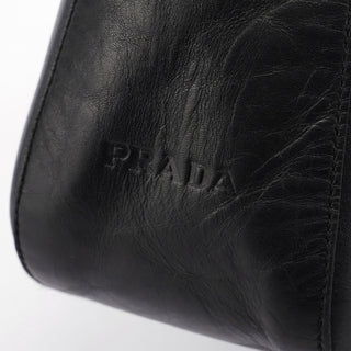 Prada Black Calfskin Metallo Shoulder Bag