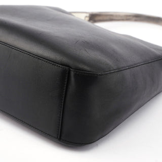 Prada Black Calfskin Metallo Shoulder Bag