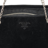 Prada Tote med kæde i sort kalveskind og nylon