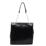 Prada Tote med kæde i sort kalveskind og nylon