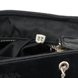 Prada Tote med kæde i sort kalveskind og nylon