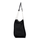 Prada Tote med kæde i sort kalveskind og nylon