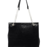 Prada Tote med kæde i sort kalveskind og nylon