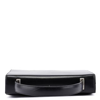 Prada Black Calfskin Top Handle Flap Bag