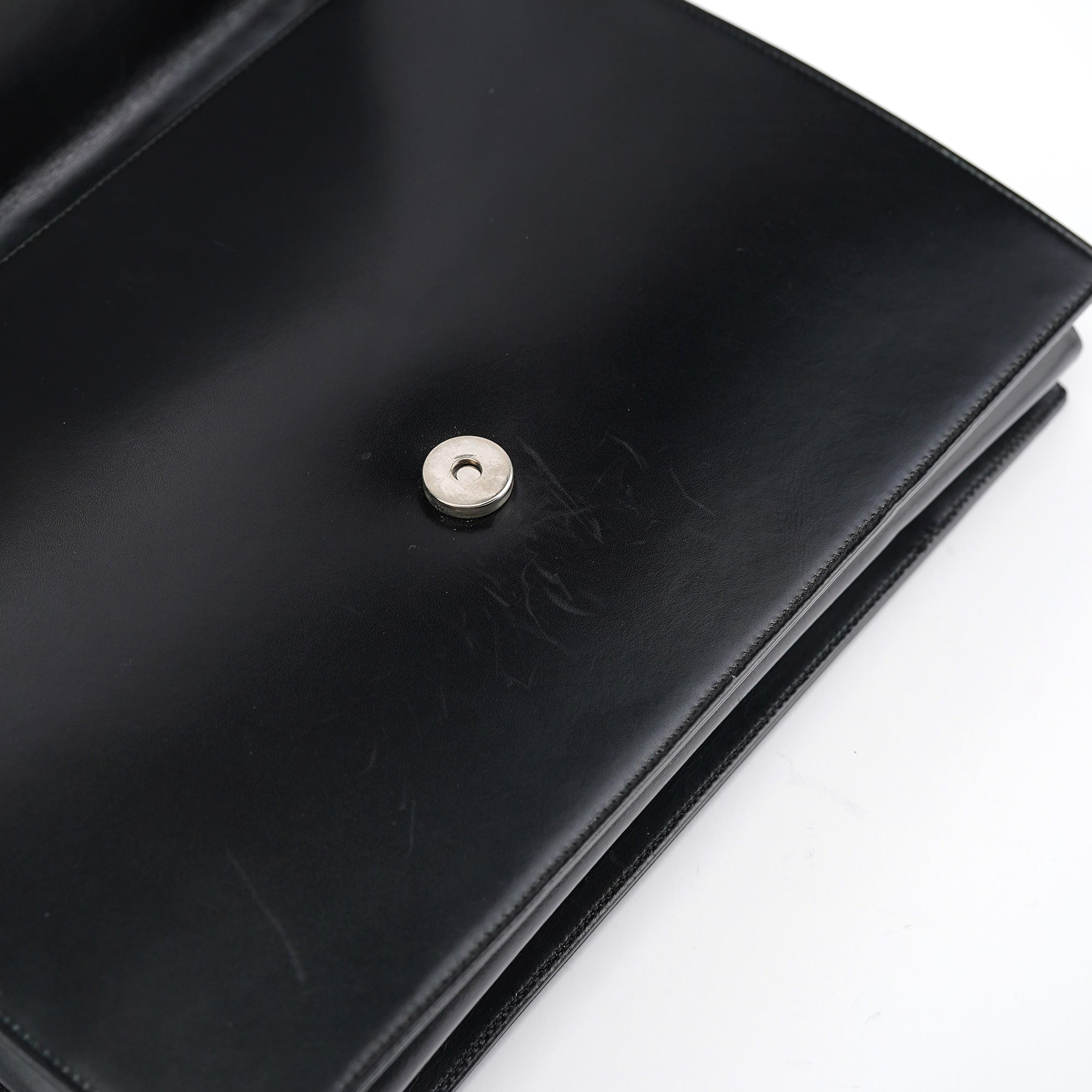 Prada Black Calfskin Vitello Top Handle Bag