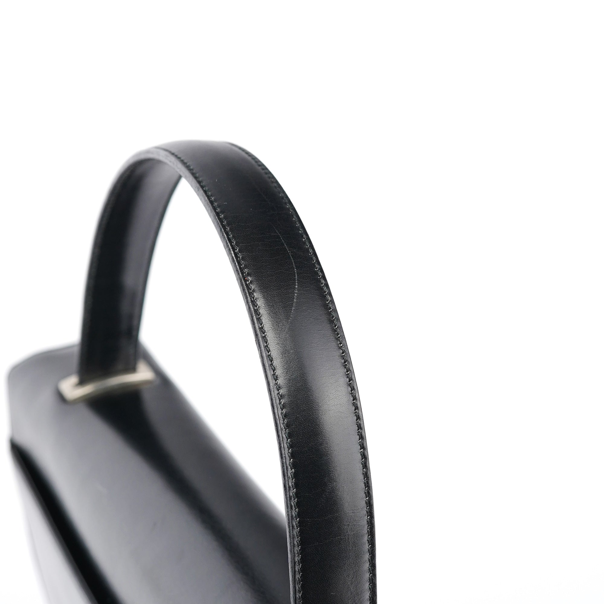 Prada Black Calfskin Vitello Top Handle Bag