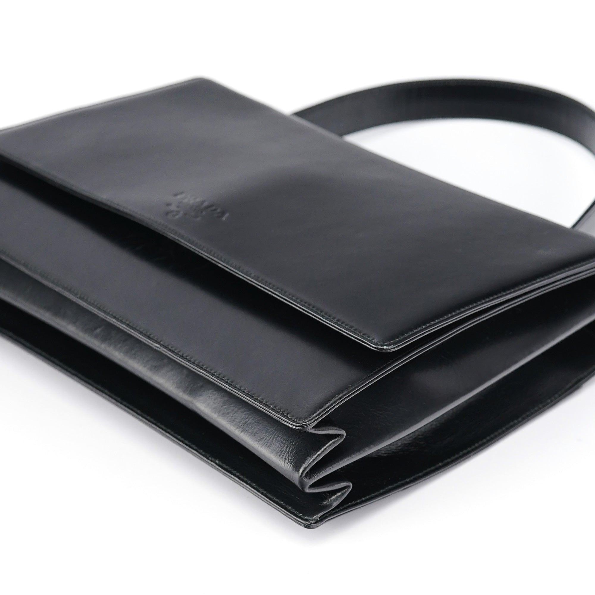 Prada Black Calfskin Vitello Top Handle Bag
