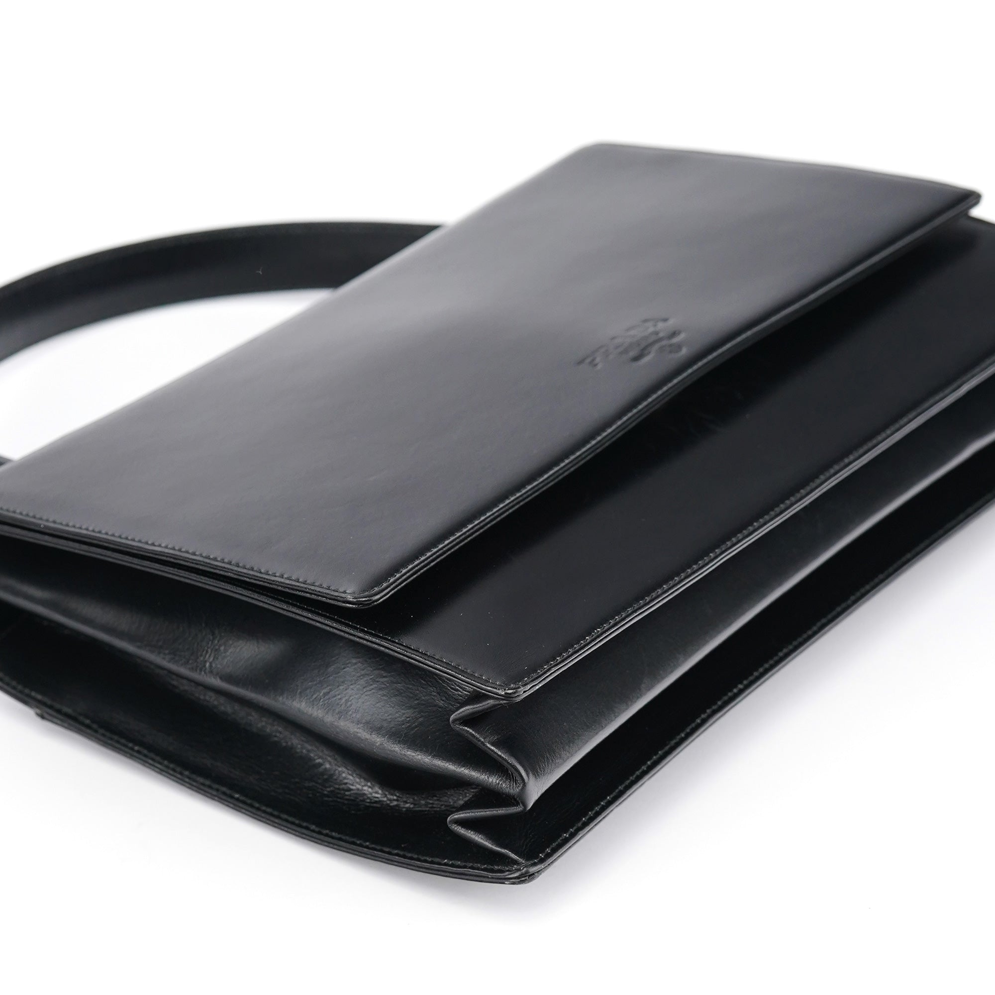Prada Black Calfskin Vitello Top Handle Bag