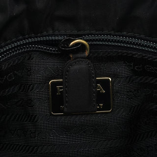 Prada Black Gold Tessuto Metallo Tote Bag