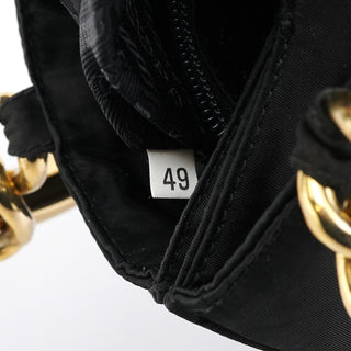 Prada Black Gold Tessuto Metallo Tote Bag