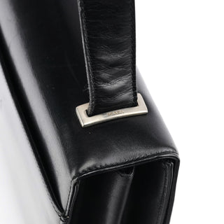 Prada Black Leather Flap Shoulder Bag