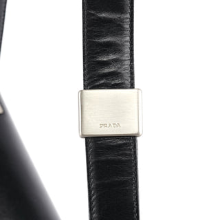 Prada Black Leather Flap Shoulder Bag
