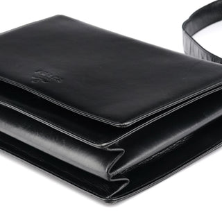Prada Black Leather Flap Shoulder Bag