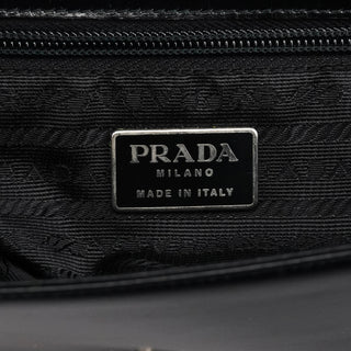 Prada Black Leather Flap Shoulder Bag