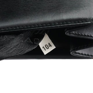 Prada Black Leather Flap Shoulder Bag