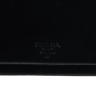 Prada Black Leather Flap Shoulder Bag