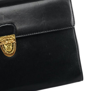 Prada Black Leather Gold Top Handle Bag