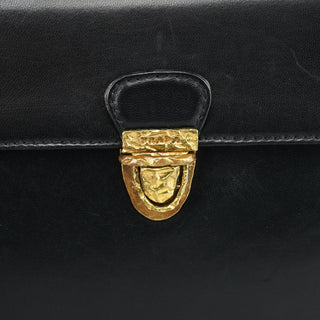 Prada Black Leather Gold Top Handle Bag