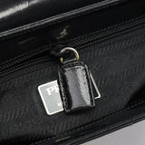 Prada Sac porté épaule Madras Swing en cuir noir