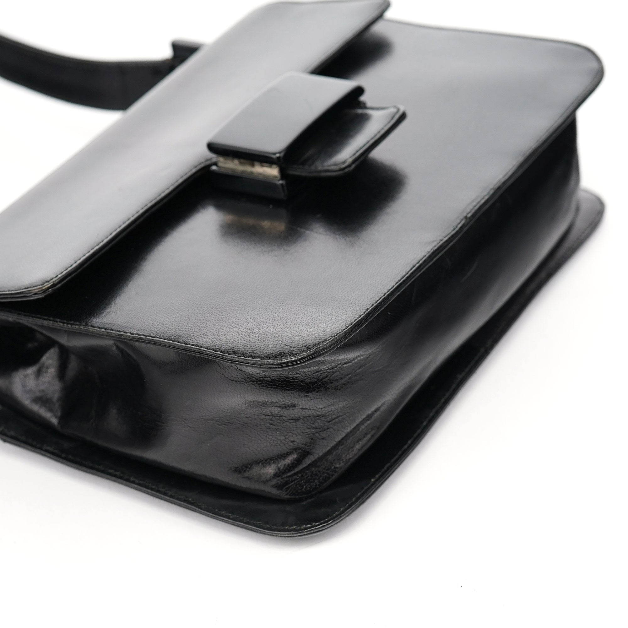 Prada Sac porté épaule Madras Swing en cuir noir