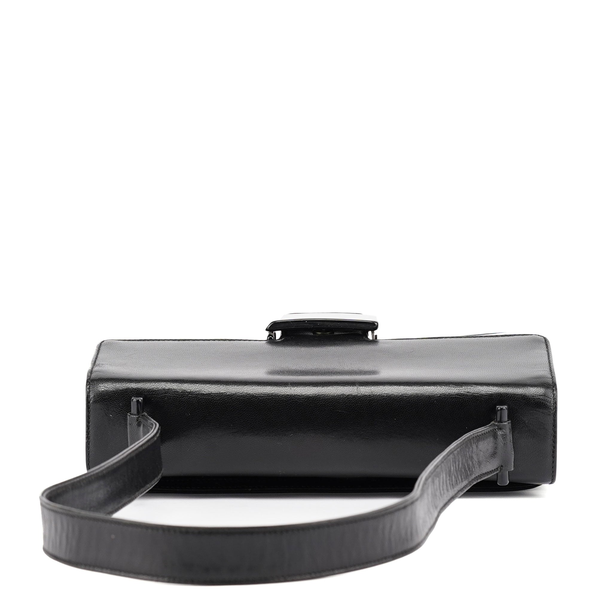 Prada Sac porté épaule Madras Swing en cuir noir