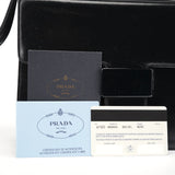 Prada Black Leather Madras Swing Shoulder Bag