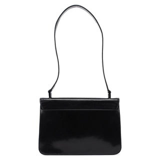 Prada Black Madras Calfskin Buckle Shoulder Bag