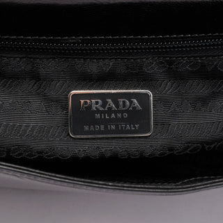 Prada Black Madras Swing Chain Shoulder Bag