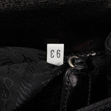 Prada Madras Swing Schultertasche mit Kette aus schwarzem Kalbsleder