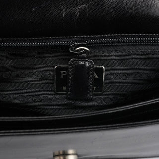 Prada Black Madras Swing Shoulder Bag