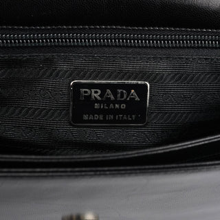 Prada Black Madras Swing Shoulder Bag