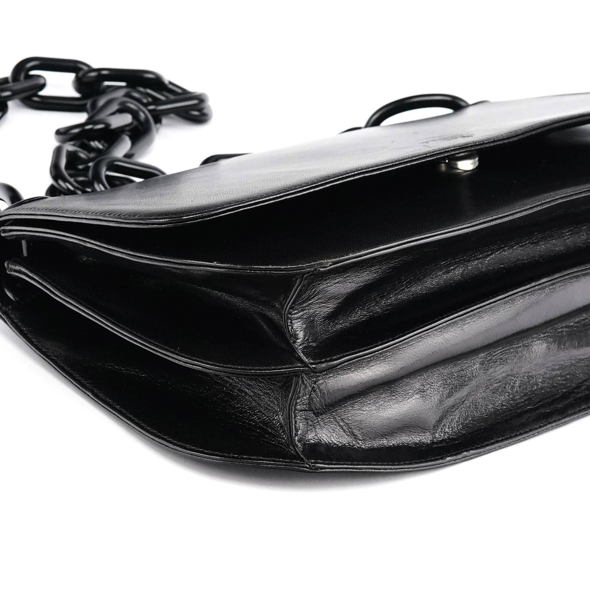 Prada Black Madras Swing Shoulder Bag