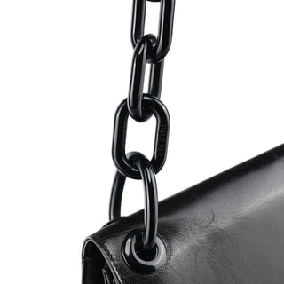 Prada Black Madras Swing Shoulder Bag