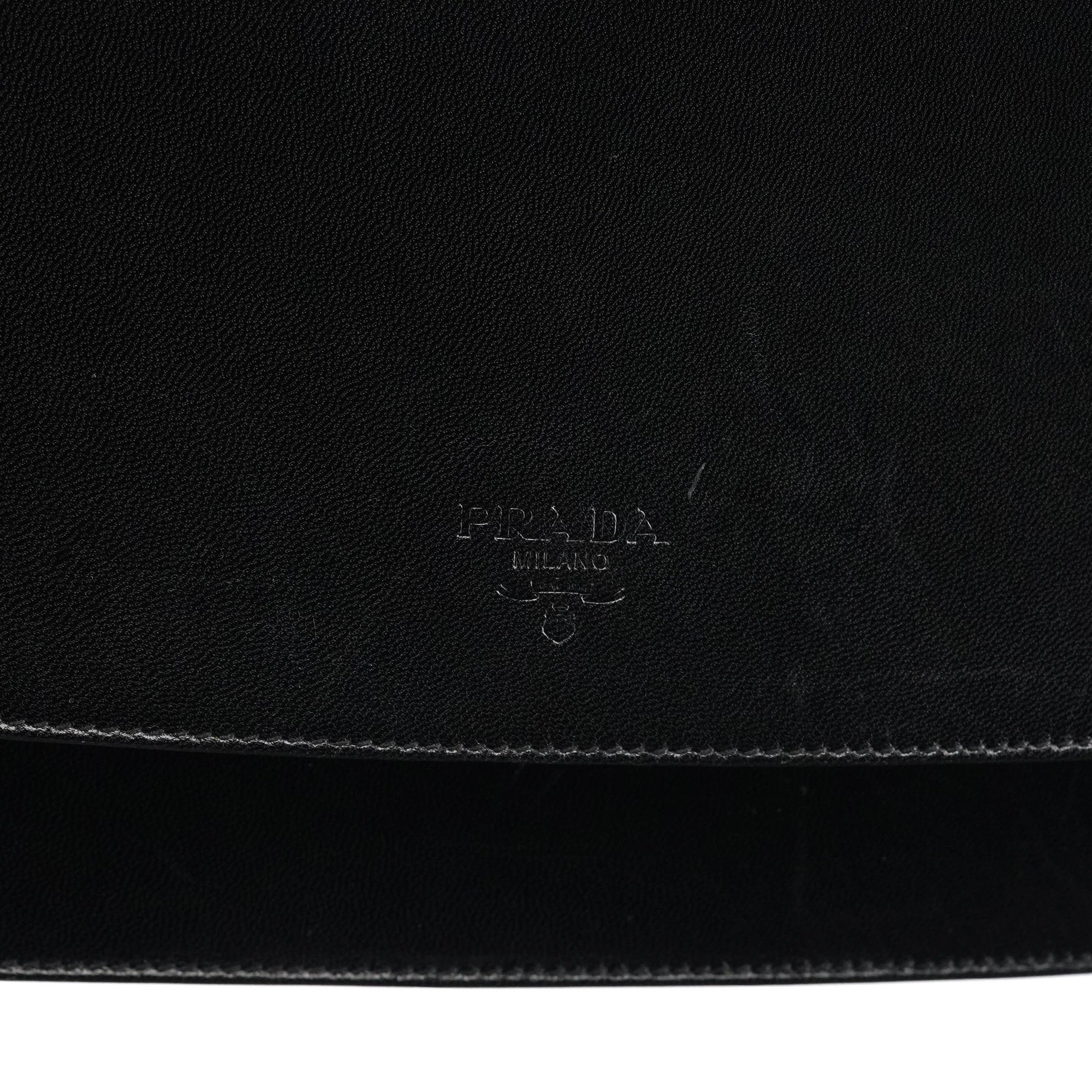 Prada Black Madras Swing Shoulder Bag