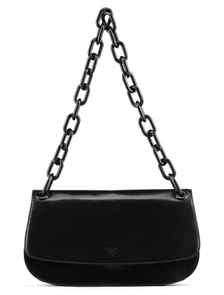 Prada Black Madras Swing Shoulder Bag