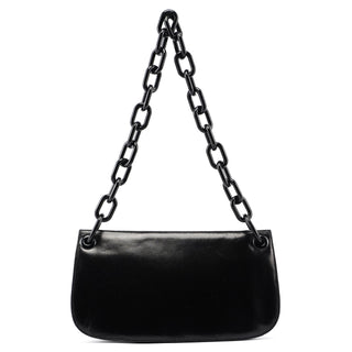 Prada Black Madras Swing Shoulder Bag