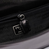 Prada Sac porté épaule Madras Swing en cuir noir