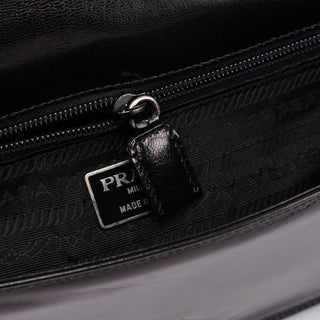 Prada Black Madras Swing Shoulder Bag