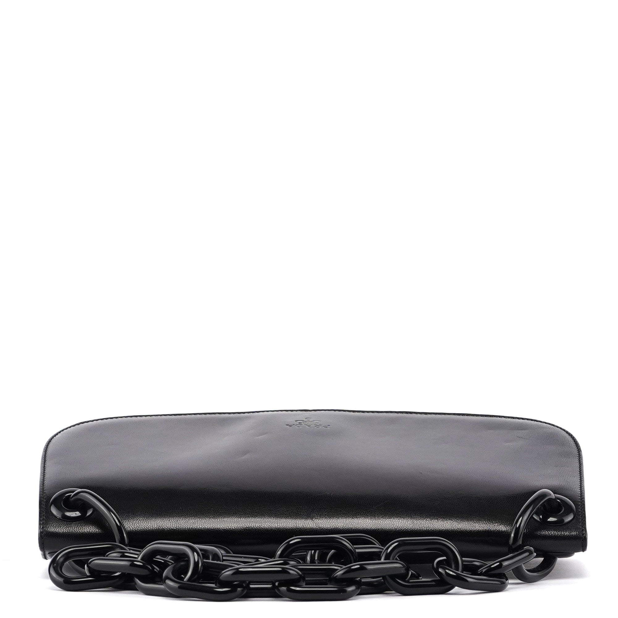 Prada Sac porté épaule Madras Swing en cuir noir