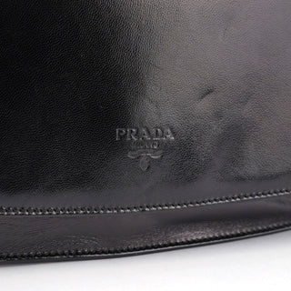 Prada Black Madras Swing Shoulder Bag