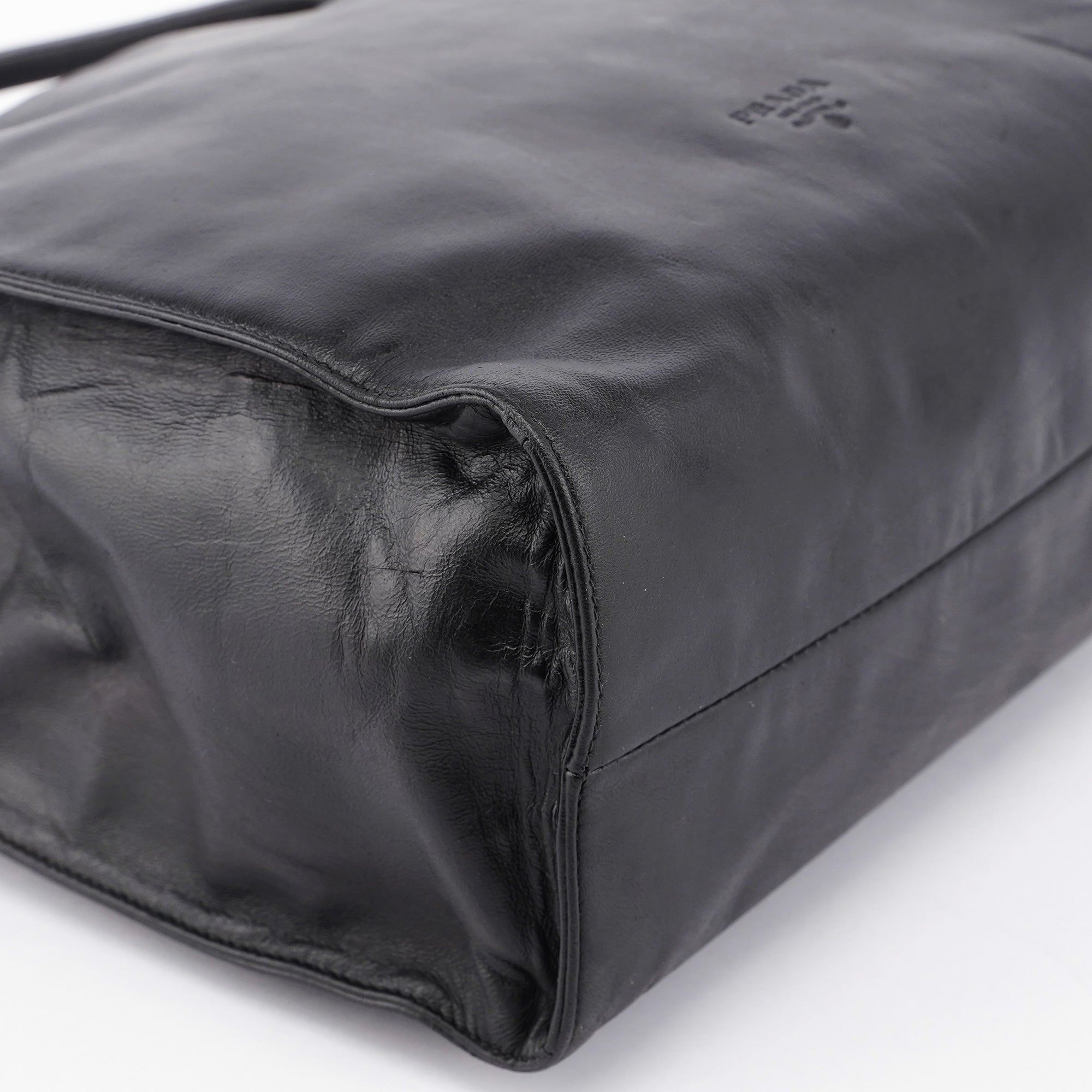 Prada Sac cabas en cuir nappa noir