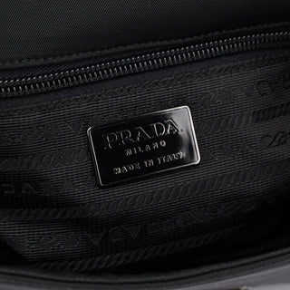 Prada Black Nylon Buckle Shoulder Bag