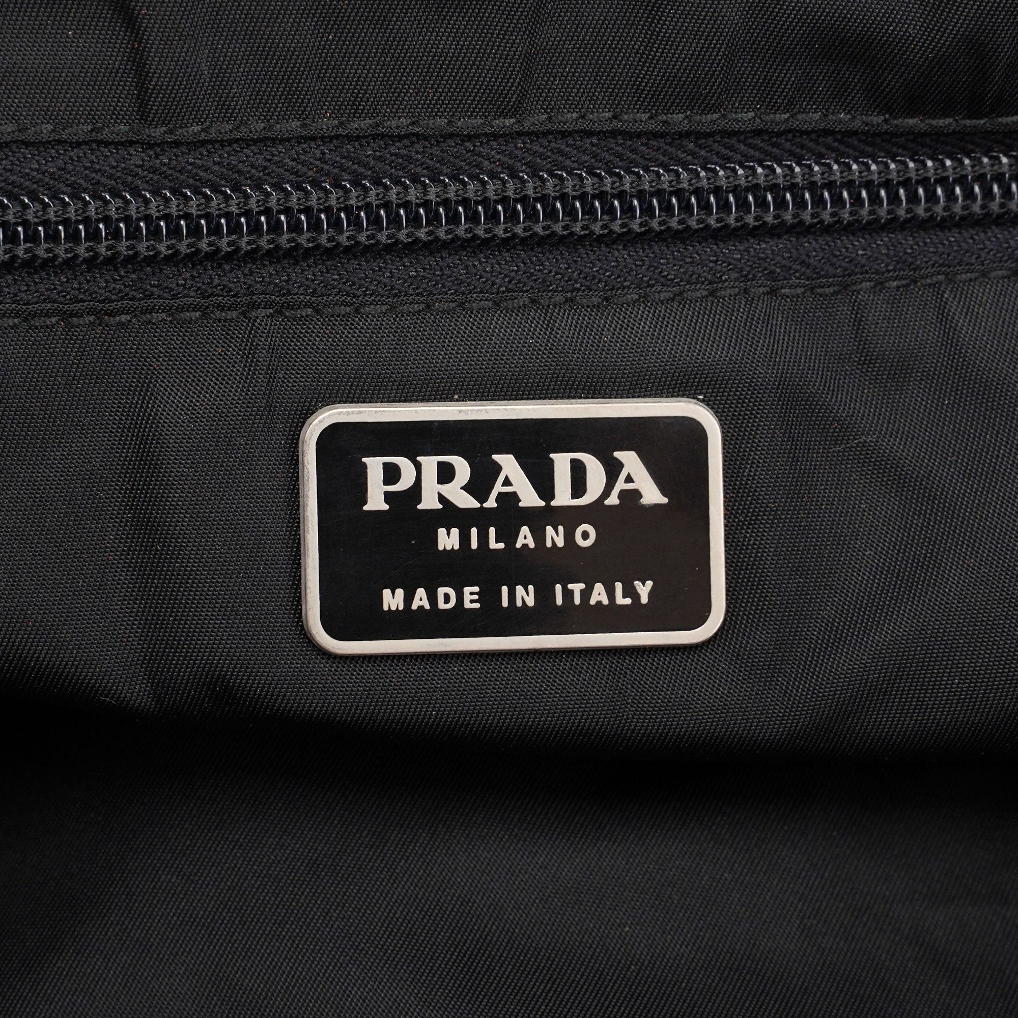 Prada Black Nylon Plastic Handle Bag