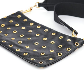 Prada Black Perforated Leather Shoulder Bag