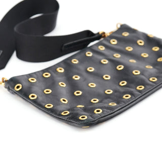 Prada Black Perforated Leather Shoulder Bag