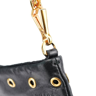 Prada Black Perforated Leather Shoulder Bag
