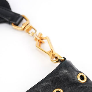 Prada Black Perforated Leather Shoulder Bag
