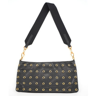 Prada Black Perforated Leather Shoulder Bag